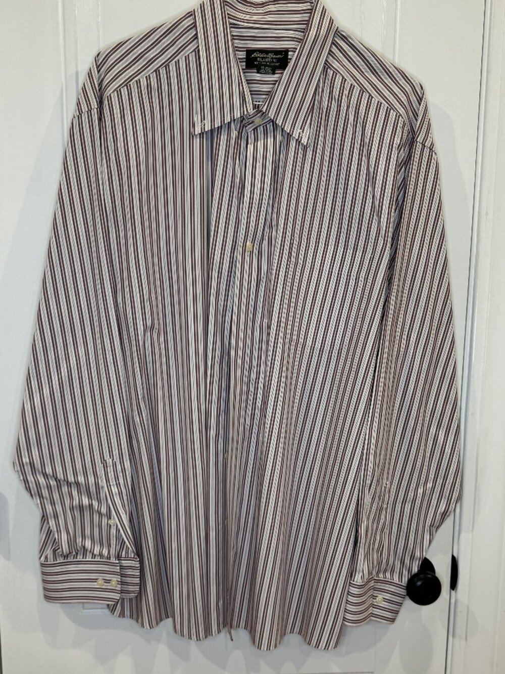 Eddie Bauer Relaxed Fit Wrinkle-Resistant Striped Button-Down 3xl EUC Cotton